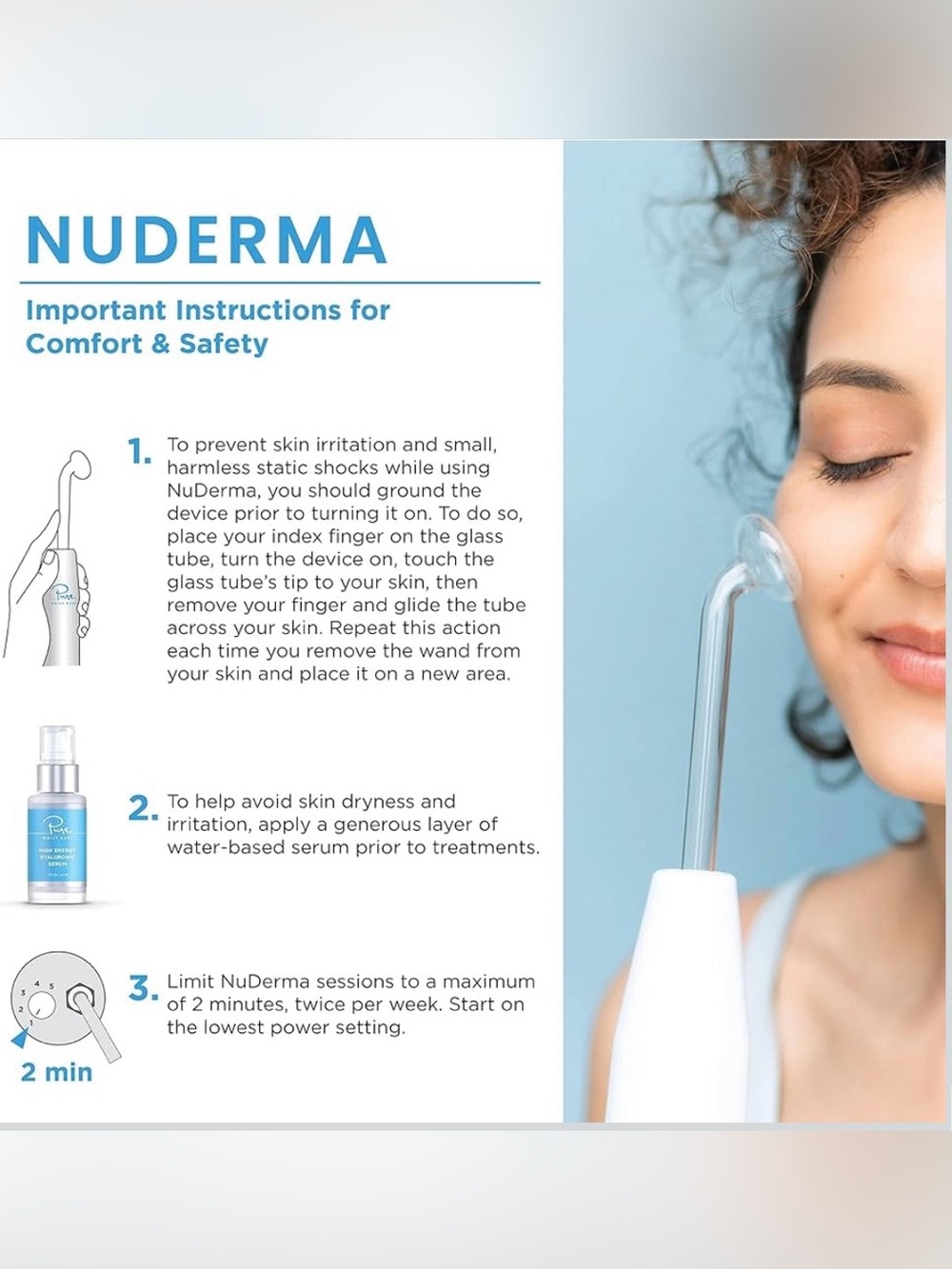 NuDerma Clinical Ne+Ar Skin Therapy Wand - White by Pure Daily Care - Picture 9 of 10